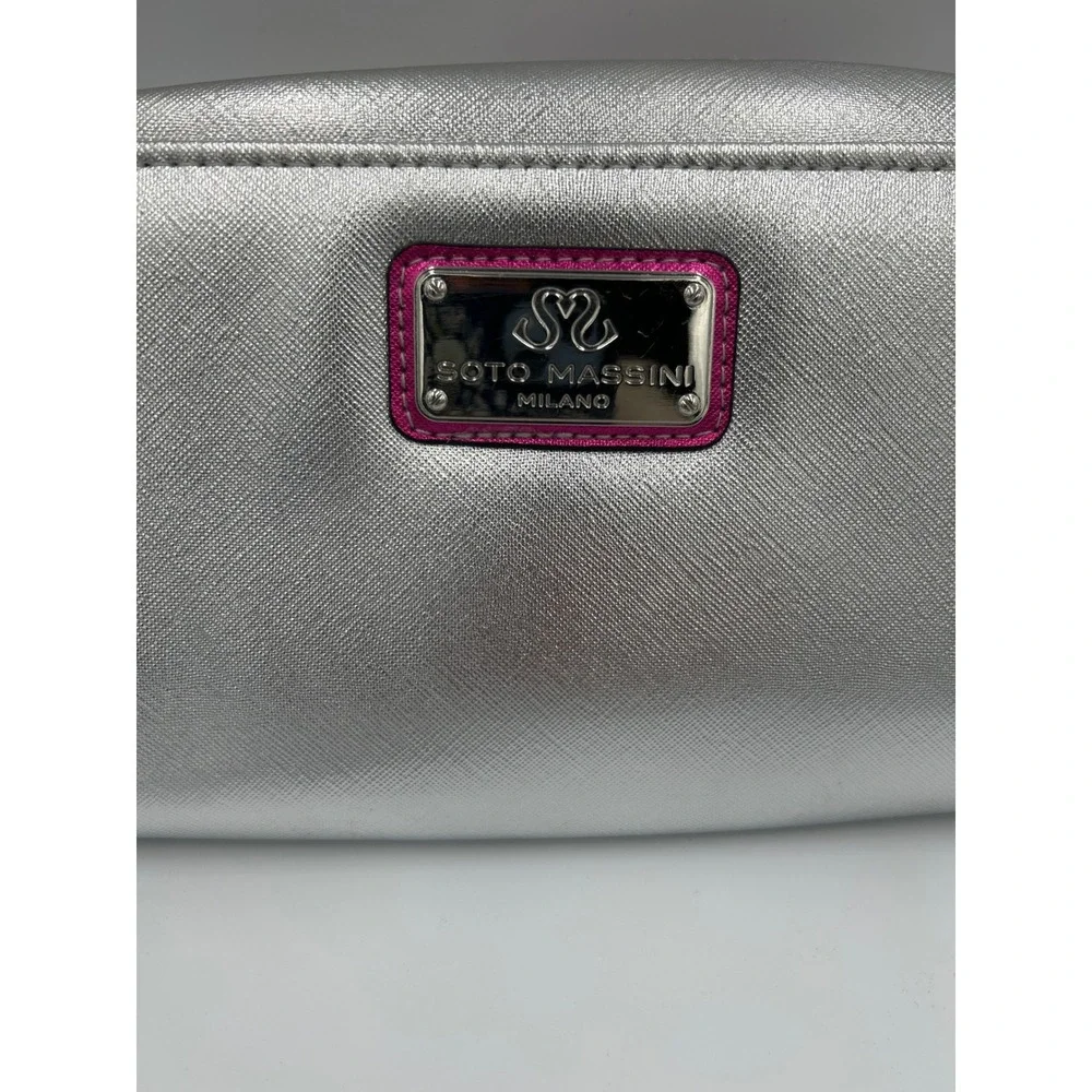 Soto Massini Milano Silver Metallic Ballet Clutch‎ Wallet Organizer